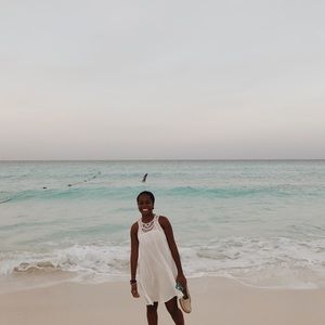 white beach cover up